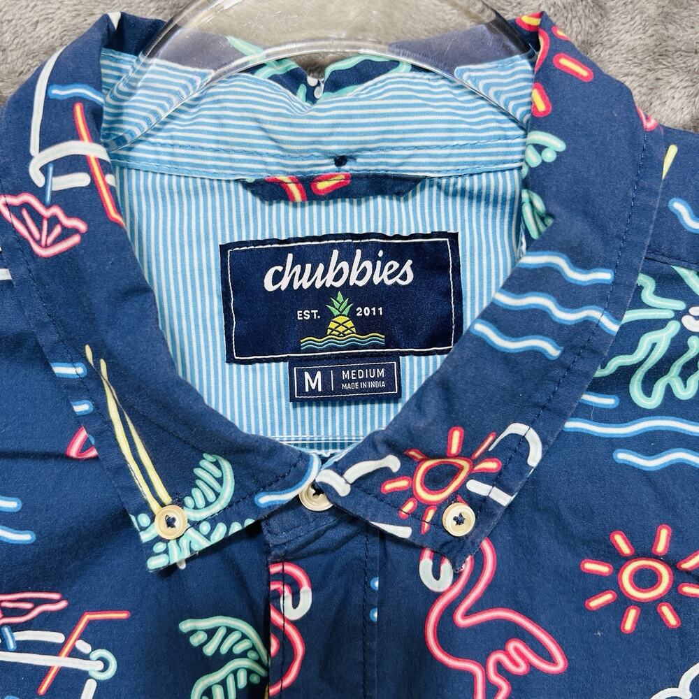 Chubbies The Neon Light Performance Polo Mens Friday‎ Shirt Sz M UPF 50 Golf Bbq - Picture 5 of 9
